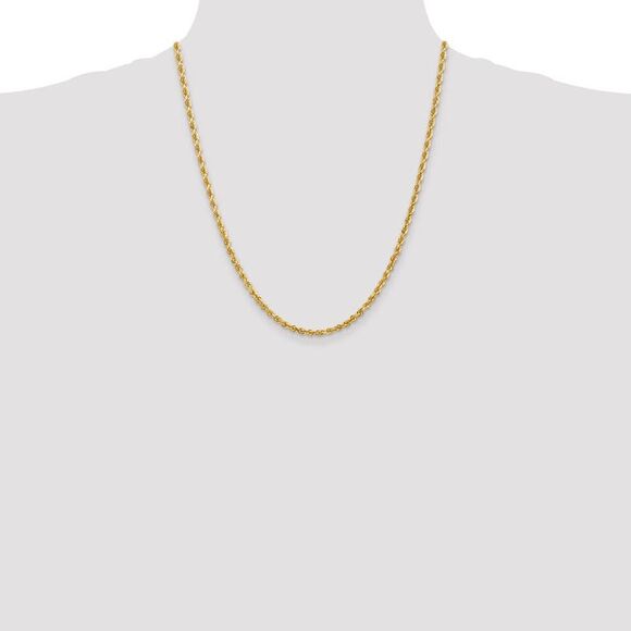 3.25mm 10k Yellow Gold D/C Quadruple Rope Chain Necklace, 22 Inch - Picture 2 of 8